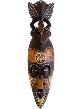 Handcrafted African Mask Wall Art | Tiki Home Decor | Blessing & Good Luck Gift